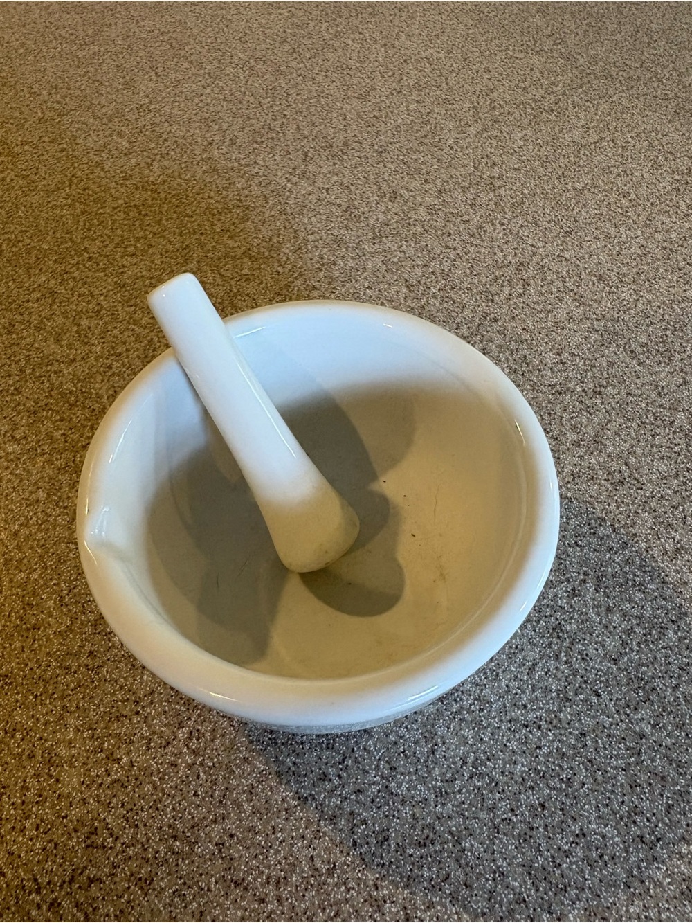 White Ceramic Mortar and Pestle